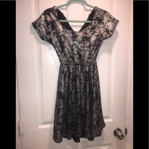 Dress black and marble print